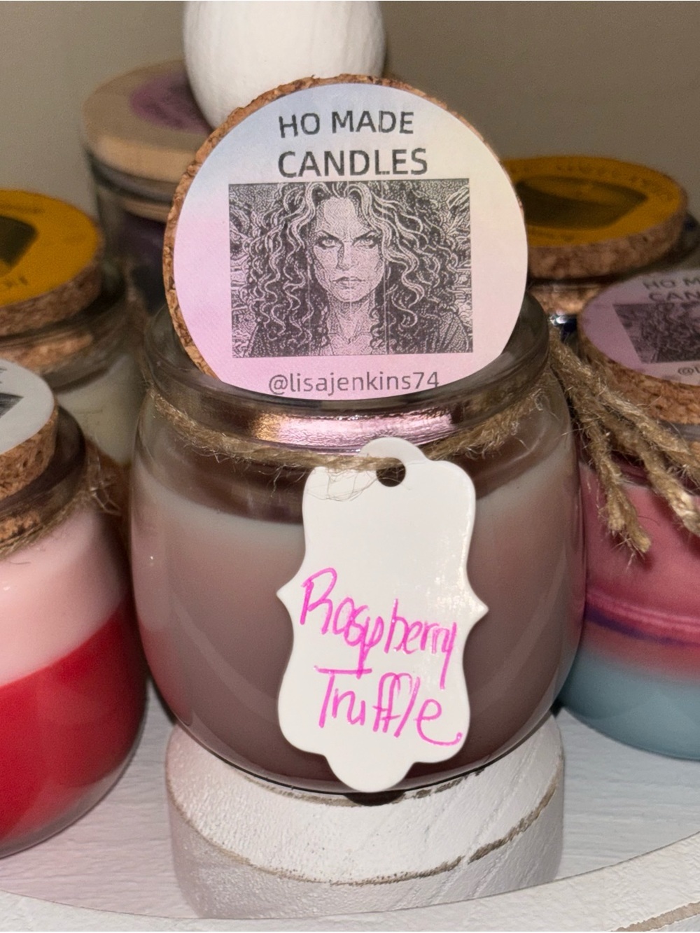 Raspberry Truffle Scented Jar Candle - Pink